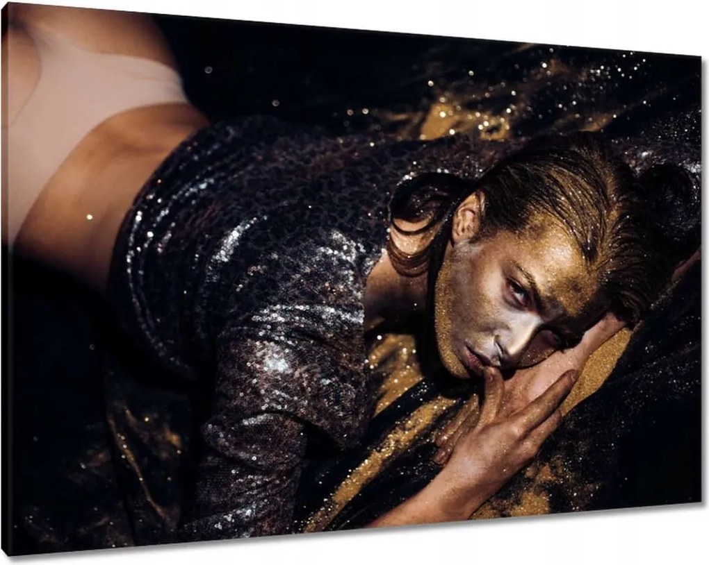 Vászonkép 100x70 Fürdés aranyban Nő