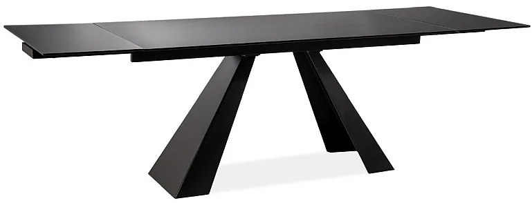 Salvadore bővíthető étkezőasztal matt fekete 120-180cm