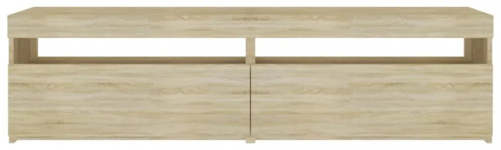 2 db sonoma tölgy színű TV-szekrény LED-ekkel 75 x 35 x 40 cm
