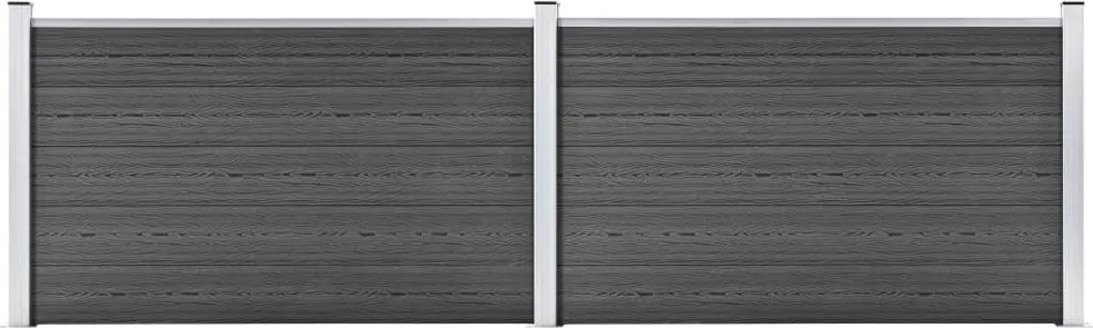 vidaXL fekete WPC kerítéspanelszett 353 x 105 cm