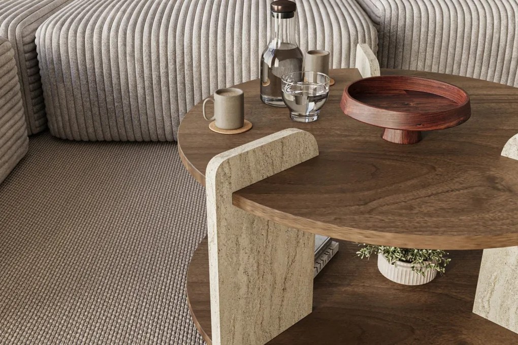 Oalla - Walnut, Travertine