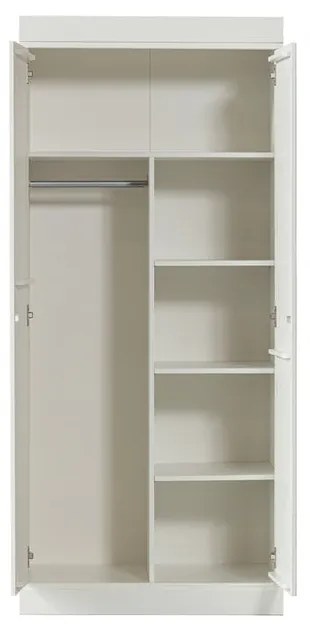 Fehér borovi fenyő ruhásszekrény 77x175 cm Connect – WOOOD