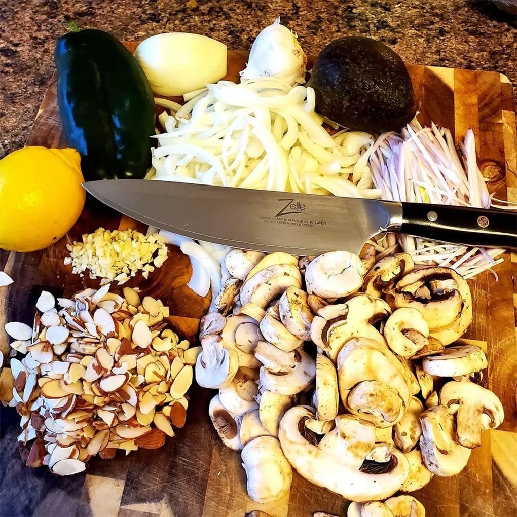 Zelite Infinity by Klarstein Alpha-Royal Japanese Series, 8" szakácskés, damaszkuszi acél