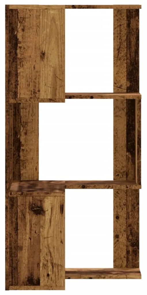 3 szintes antik fa szerelt fa sarok könyvespolc 50 x 50 x 102cm