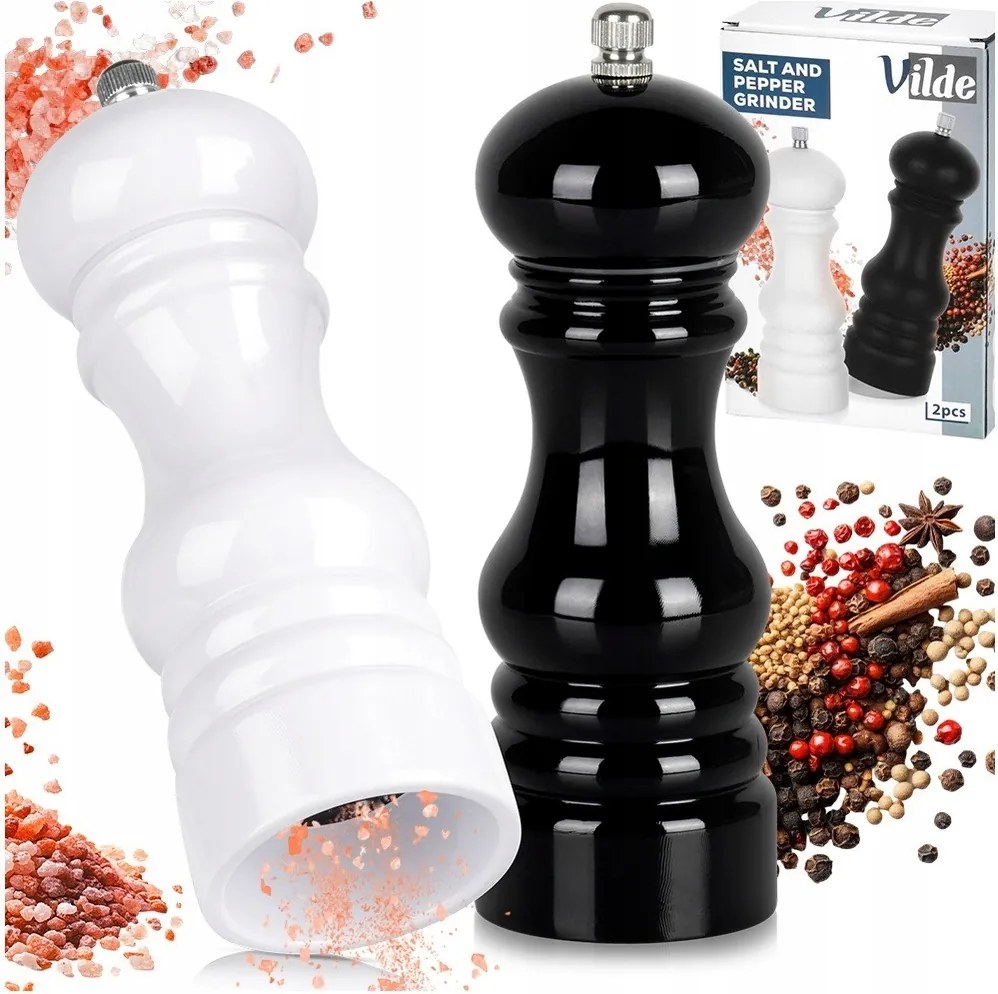 2X Bors Daráló Só Őrlő Fűszer Daráló Készlet Fűszerező