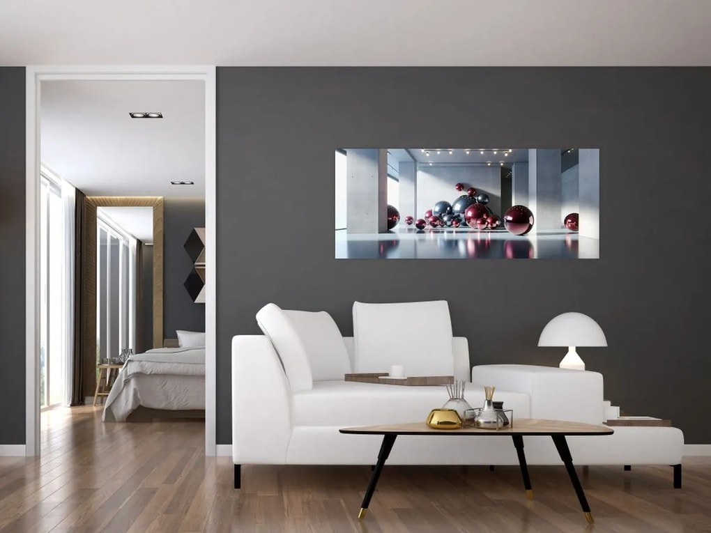Kép - 3D tér gömbökkel II. (120x50 cm)