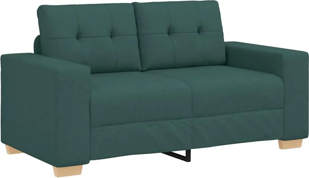 vidaXL sötétzöld szövet loveseat kanapé 160x77x82 cm