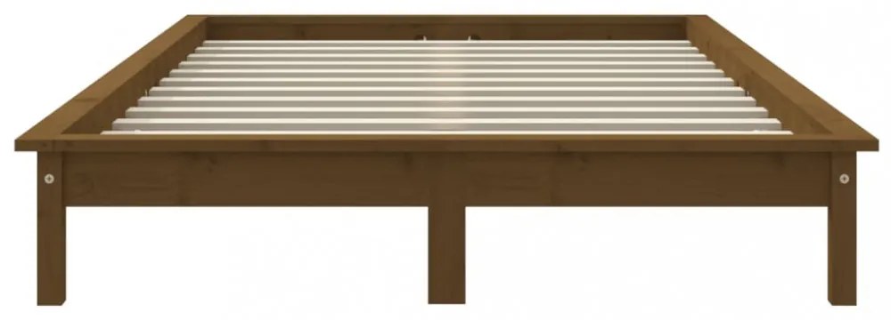 mézbarna tömör fenyőfa ágykeret 180 x 200 cm (Super King)
