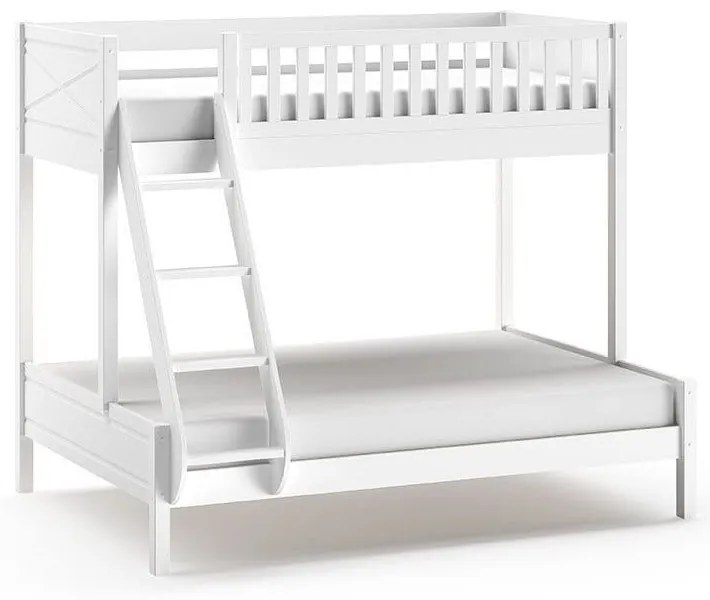 Fehér emeletes gyerekágy 140x200-90x200 cm Scott - Vipack