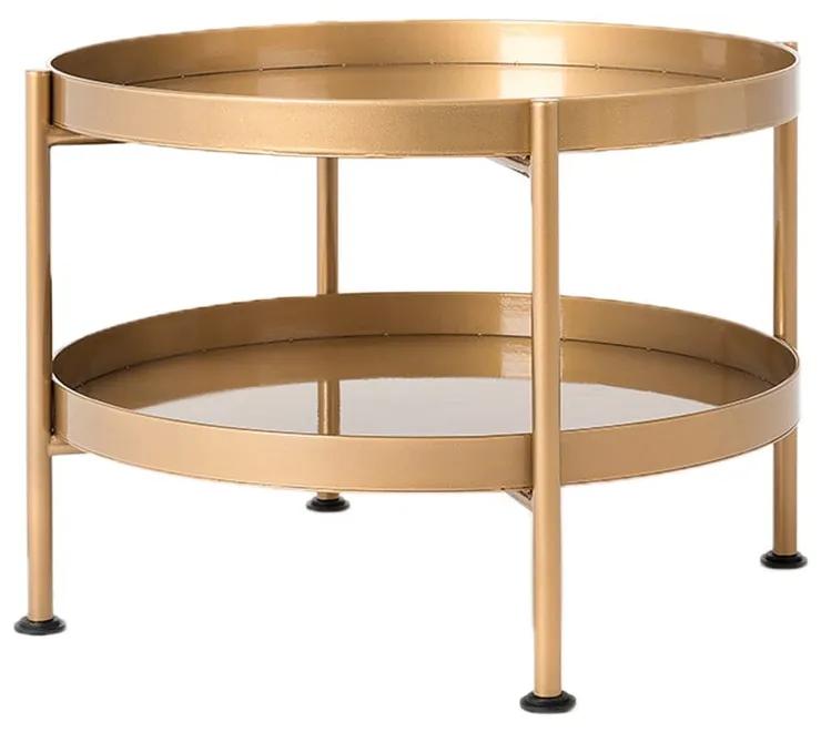 Hanna aranyszínű dohányzóasztal, ⌀ 60 cm - Custom Form