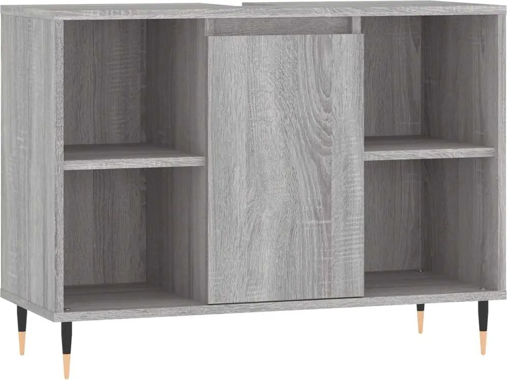 vidaXL szürke sonoma színű szerelt fa mosdószekrény 80 x 33 x 60 cm