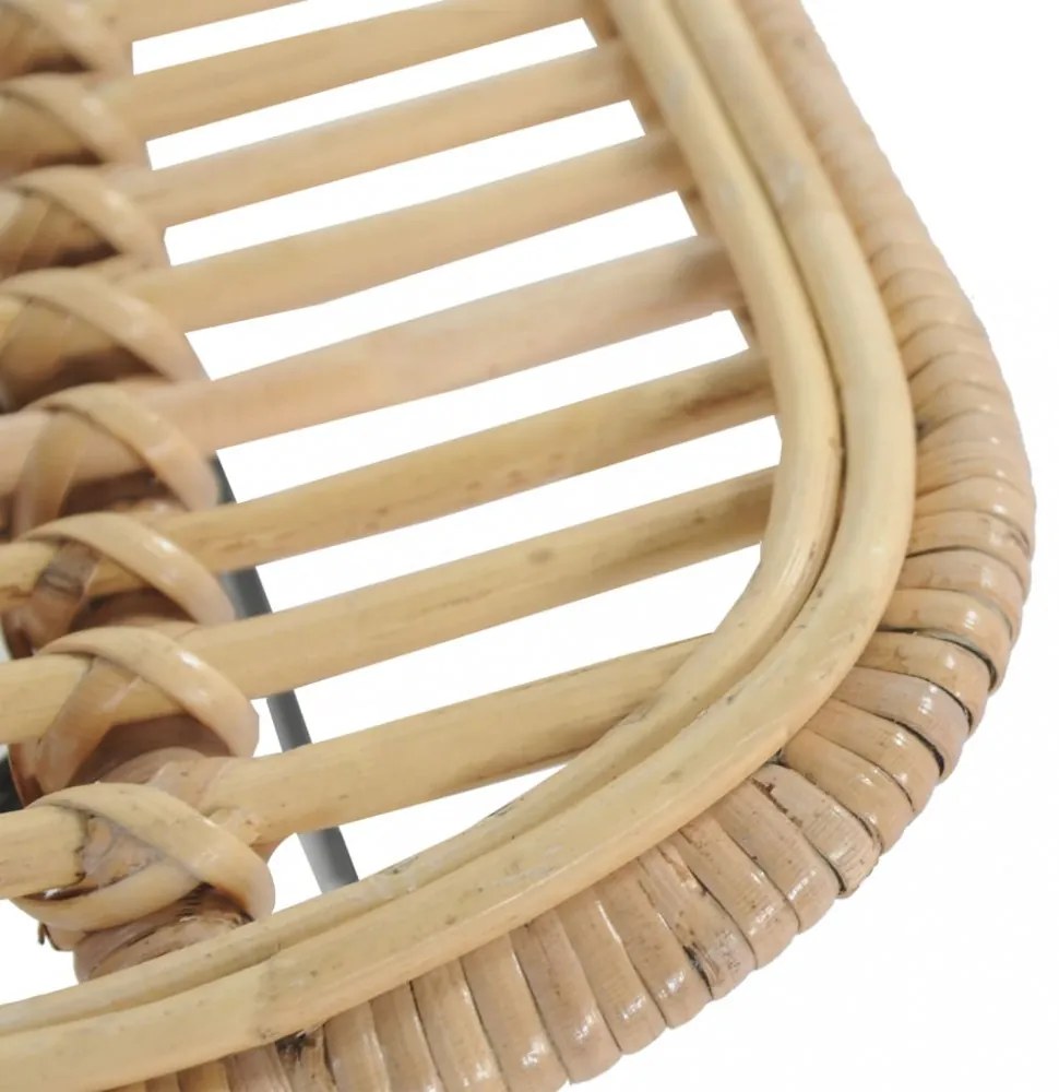 2 db természetes színű rattan bárszék