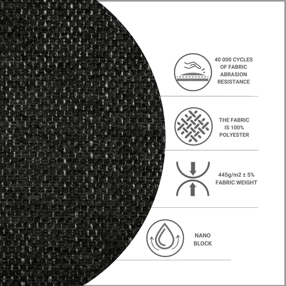 Fekete ágyneműtartós boxspring ágy 200x200 cm Melba – Maison de Rêve