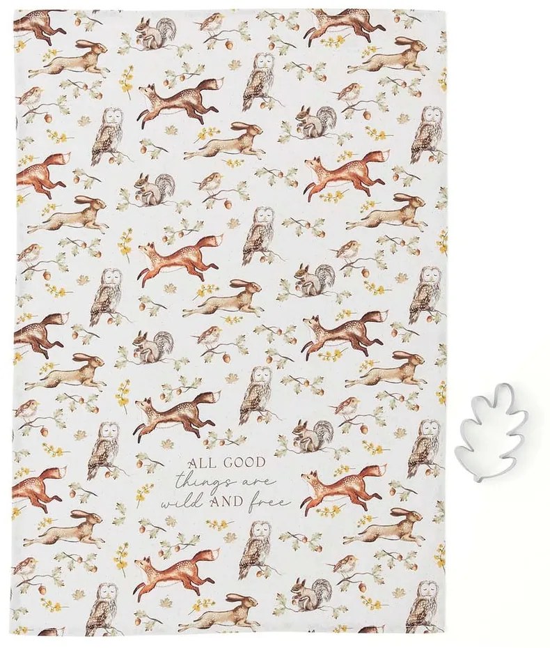 Pamut konyharuha és sütikiszúró szett 2 db-os 45x65 cm Forest Fable – Cooksmart ®