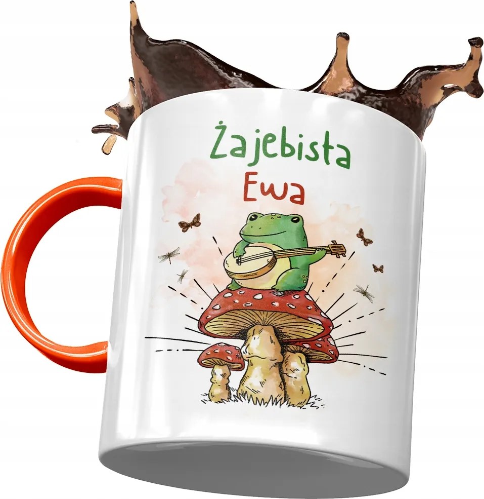 Narancssárga Bögre Éva Barátnő Feleség Ajándék Nyomtatott Fotóval