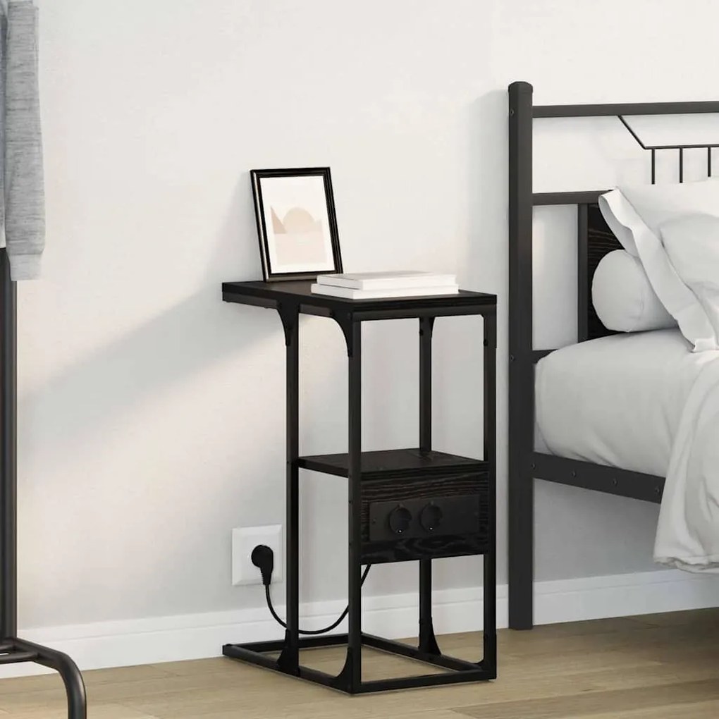 Éjjeliszekrény fiókkal Musta tammi 41.5 x 26 x 60.5 cm Faanyag