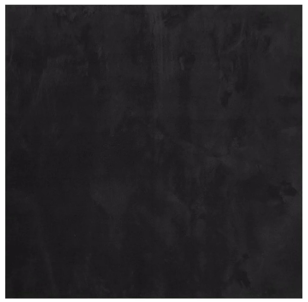 HUARTE fekete rövid szálú puha és mosható szőnyeg 200 x 200 cm