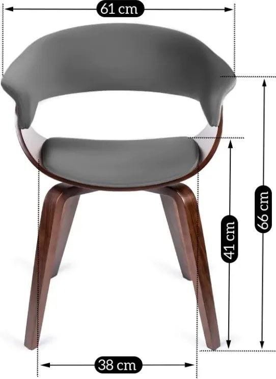 Szék szürke/dió színben, bársony kárpittal. GARY