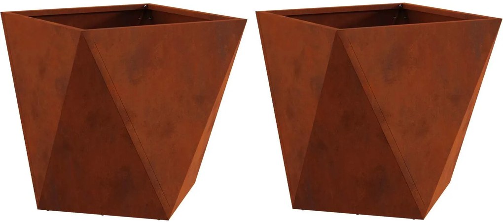 vidaXL Növénytartó 2 pcs Rozsdás 40 x 40 x 40 cm Időjárásálló acél
