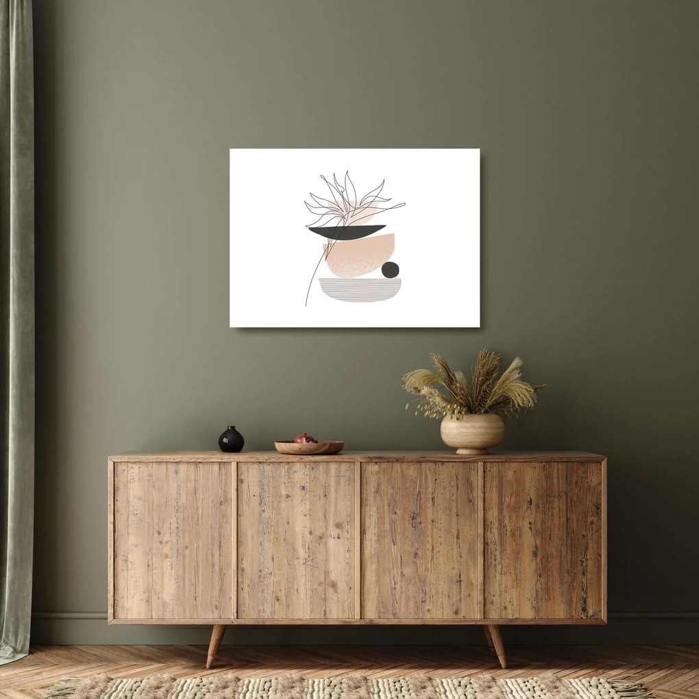 Üveg kép - Vonal művészeti virágok N⁰1 (70x50 cm)
