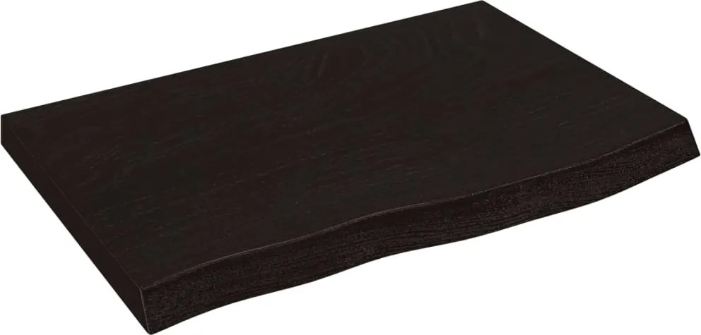 vidaXL sötétbarna kezelt tömör tölgyfa asztallap 60x40x(2-4) cm
