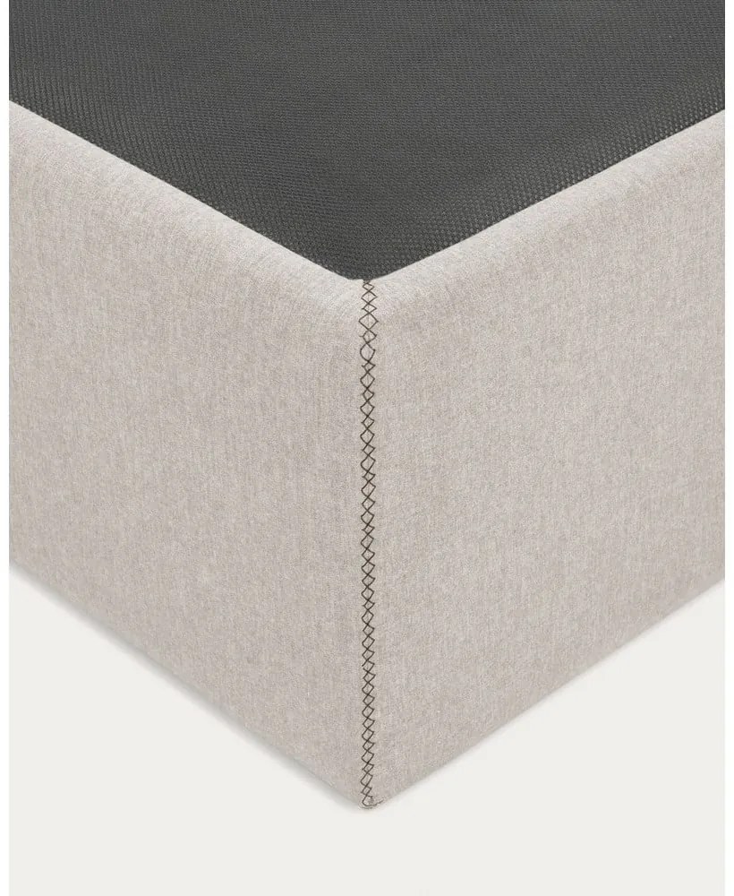 Bézs kárpitozott ágyneműtartós franciaágy 180x200 cm Matters – Kave Home