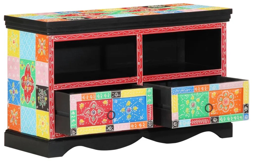 TV Szekrény Színes 80x35x50 cm Tömör Mangófából