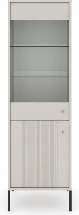 Vitrin szekrény 2 ajtós kasmír színben arany fogantyúkkal – ISEO IS04