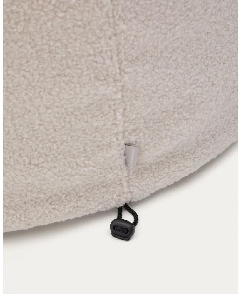 Krémszínű buklé puff Kaeli – Kave Home