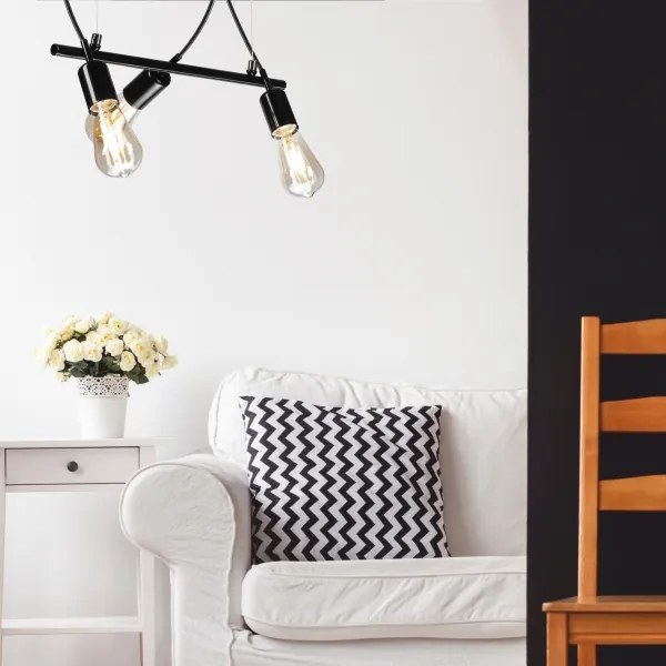 Csillár zsinóron TARO 3xE27/60W/230V fekete