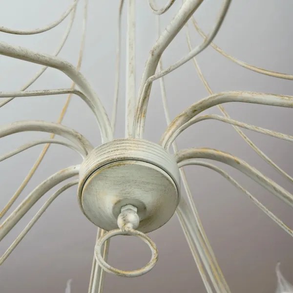 Orion LU 1531/8 - Csillár láncon VELA 8xE14/40W/230V átm. 80 cm fehér/arany/patinás