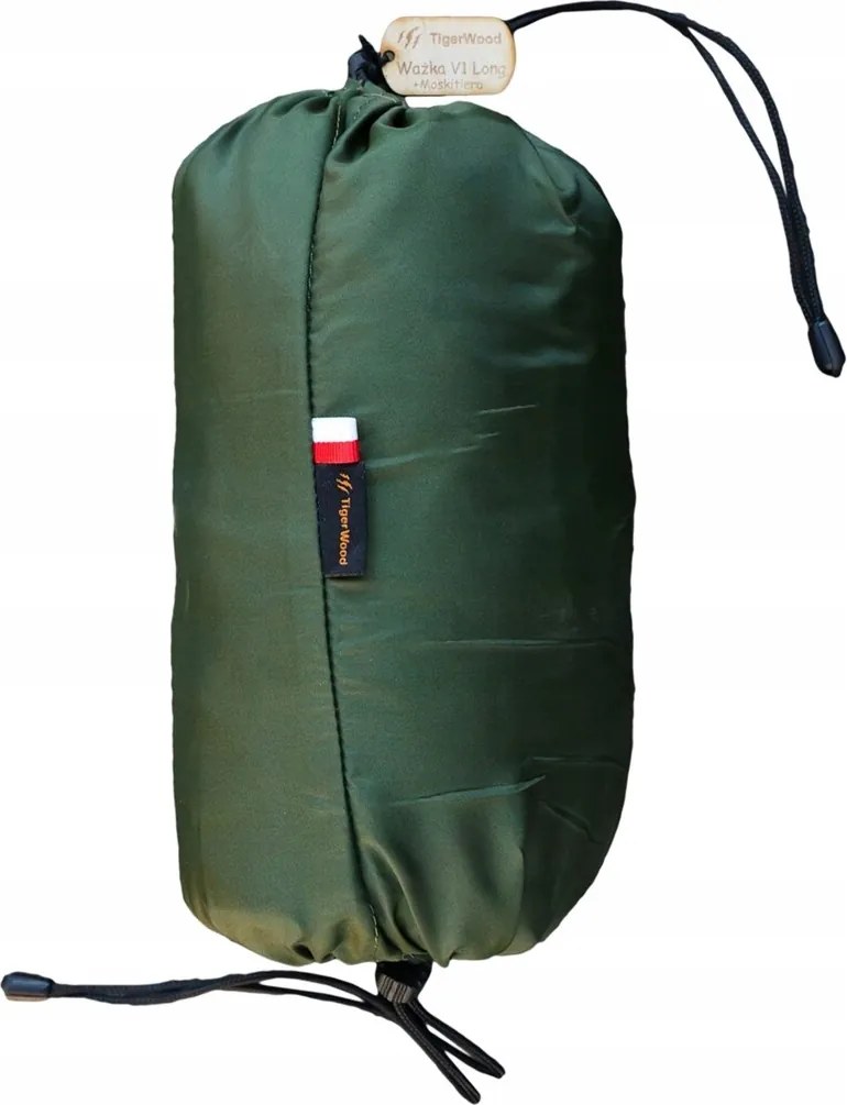 Túra tábori függőágy TigerWood Szitakötő V1 Long Pocket Khaki szúnyoghálóval