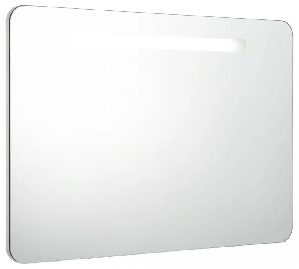 tükrös fürdőszobaszekrény LED világítással 80 x 9,5 x 55 cm