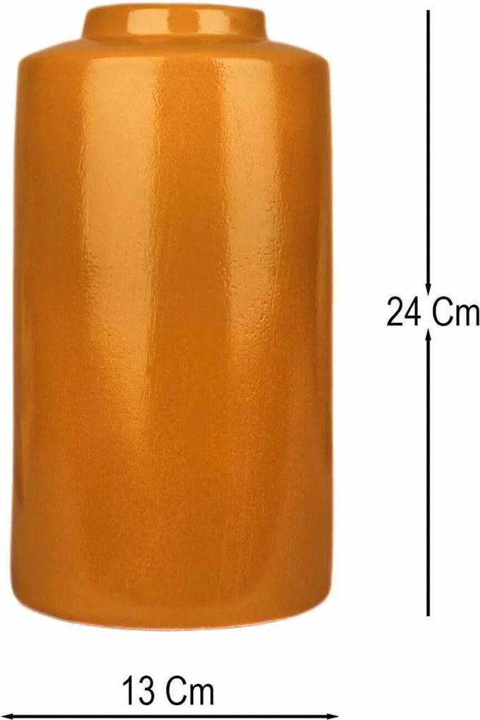 Vaskorin kerámia váza, Ø13 cm