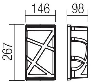 Redo 9097 - Kültéri fali lámpa  VORTEX 1xE27/20W/230V IP44