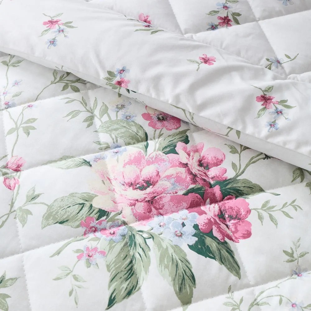 Krémszínű steppelt ágytakaró 200x200 cm Bridgerton Penelope Floral – Catherine Lansfield