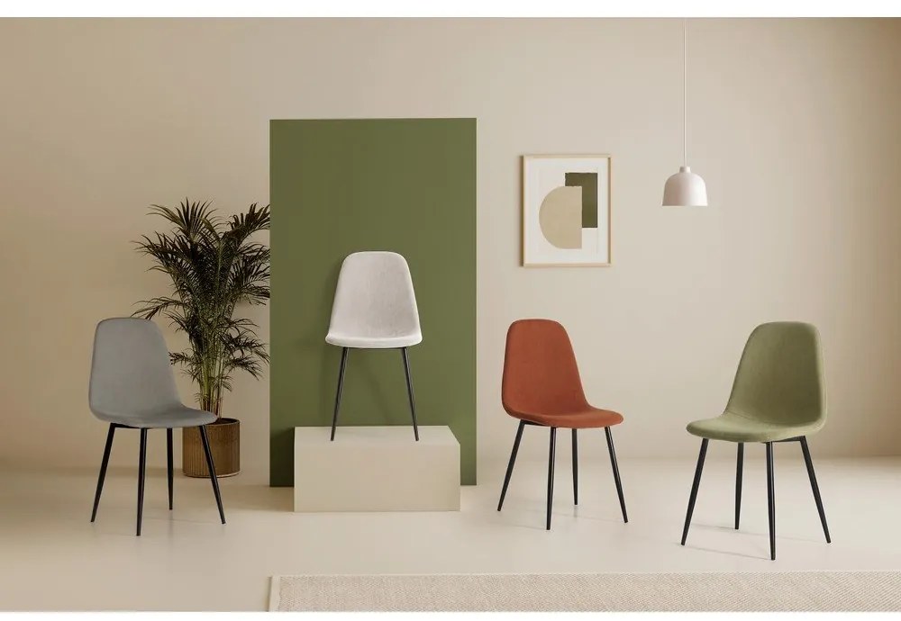 Világosszürke kárpitozott étkezőszék szett 4 db-os Minka – Marckeric