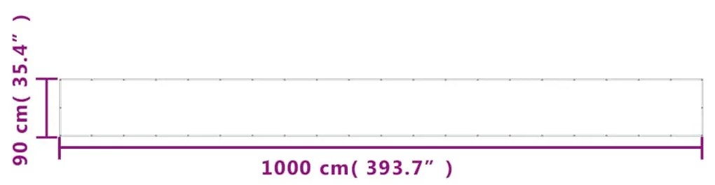 fekete erkélyparaván 100% oxford poliészter 90 x 1000 cm