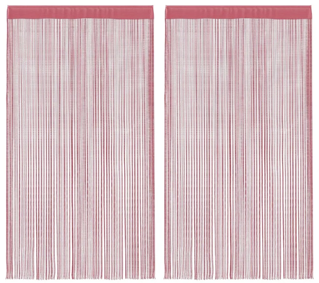 2 db rózsaszín zsinórfüggöny 100 x 250 cm