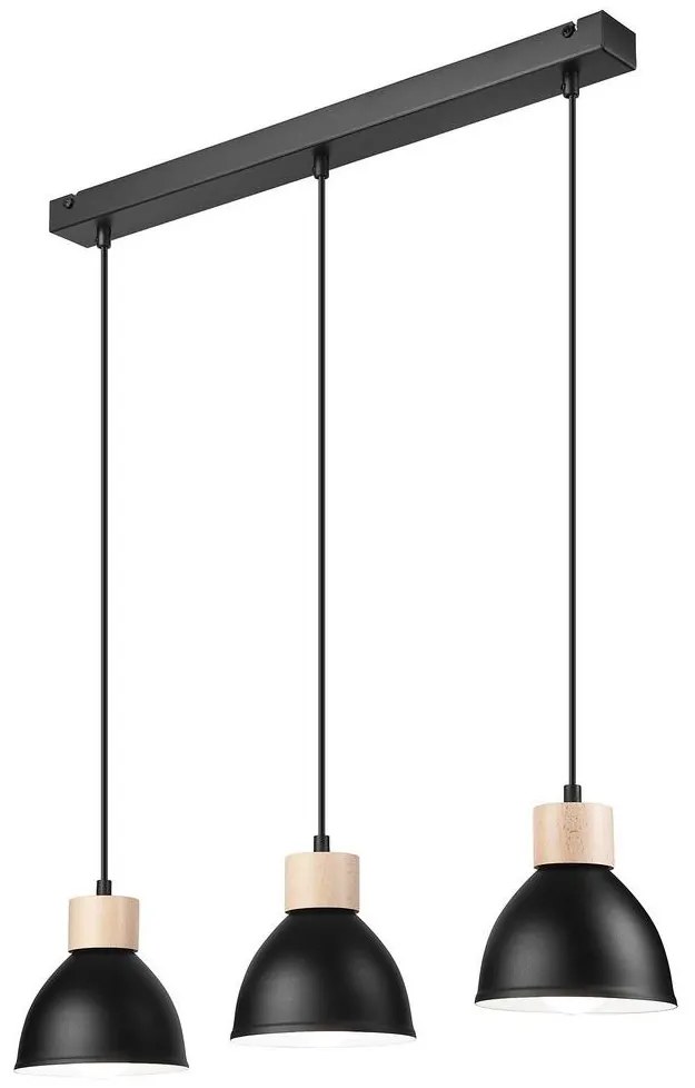 Csillár zsinóron NICO 3xE27/60W/230V fekete