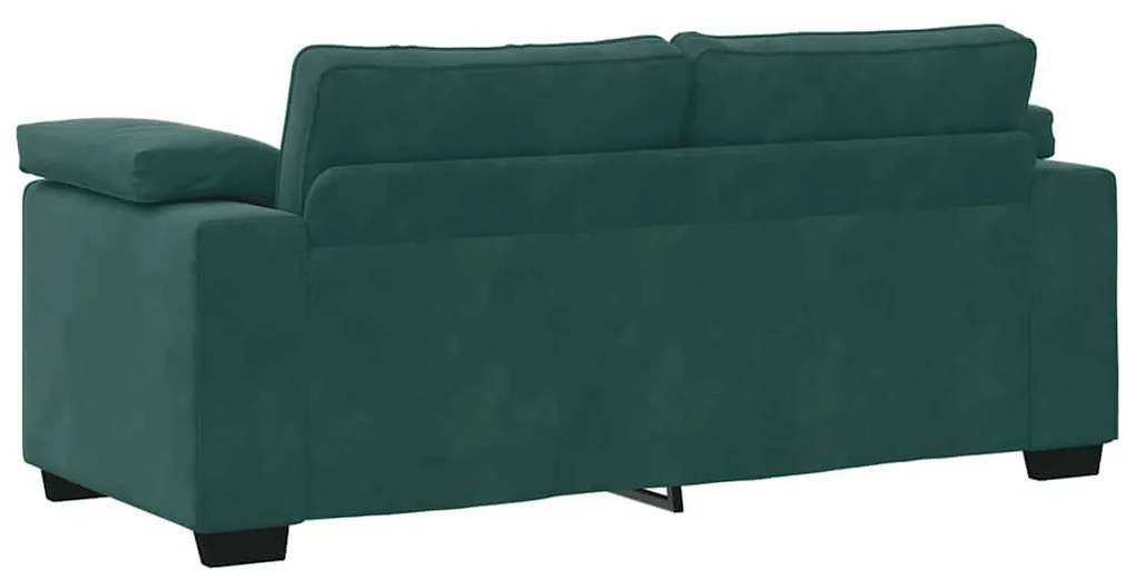sötétzöld bársony loveseat kanapé 140 cm
