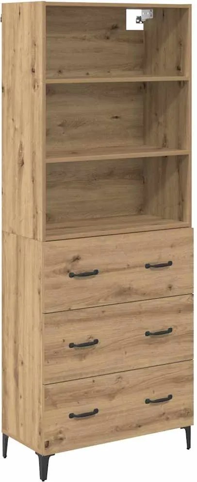vidaXL Magasfiú fiókkal Artisan tölgy 69,5 x 34 x 180 cm Faanyag
