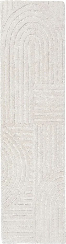 Elefántcsont színű kézi szövésű gyapjú futószőnyeg 60x230 cm Zen Garden – Flair Rugs