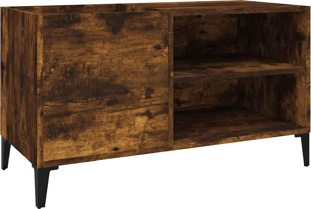 vidaXL füstös tölgy színű szerelt fa hanglemezszekrény 84,5x38x48 cm