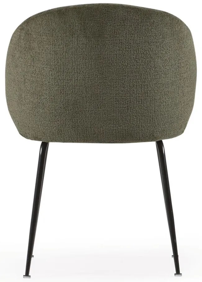 Zöld kárpitozott étkezőfotel Minna – Kave Home