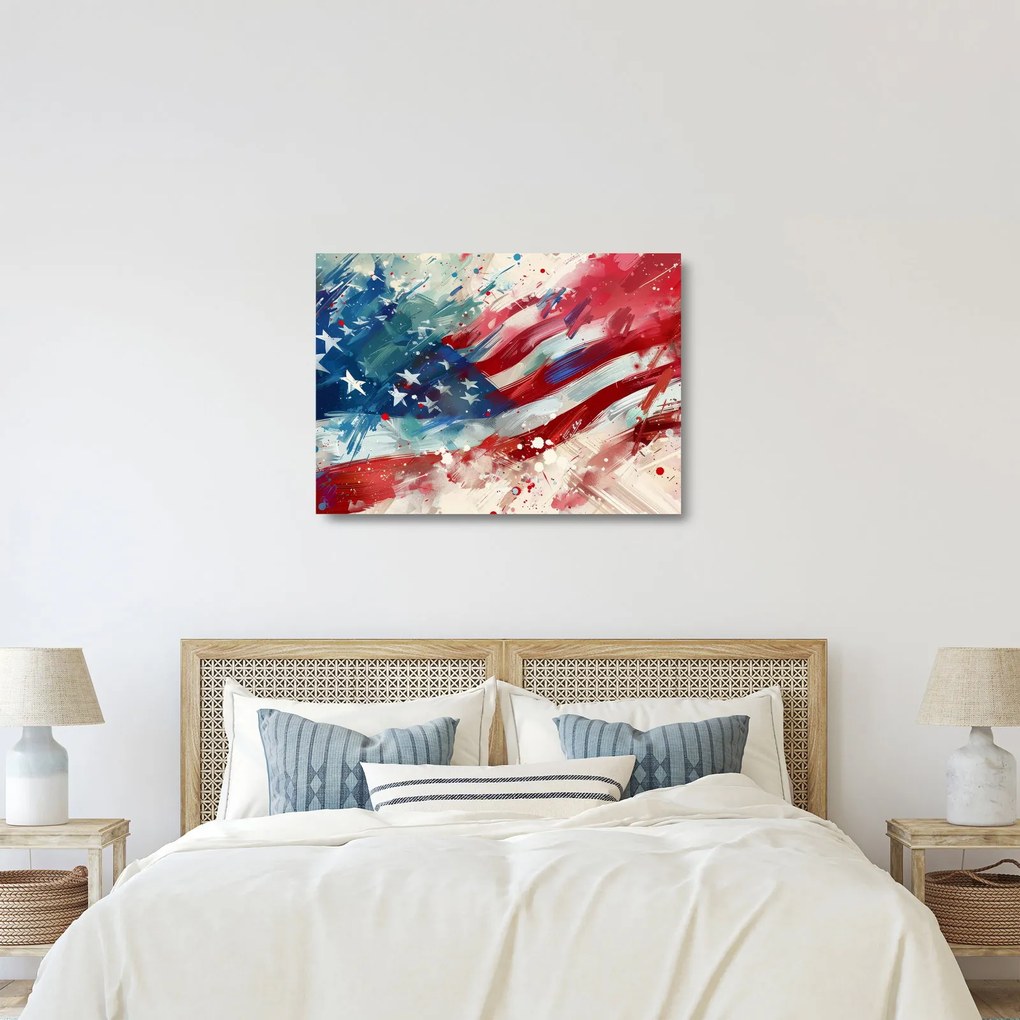 Üveg kép - Az USA zászlaja (70x50 cm)