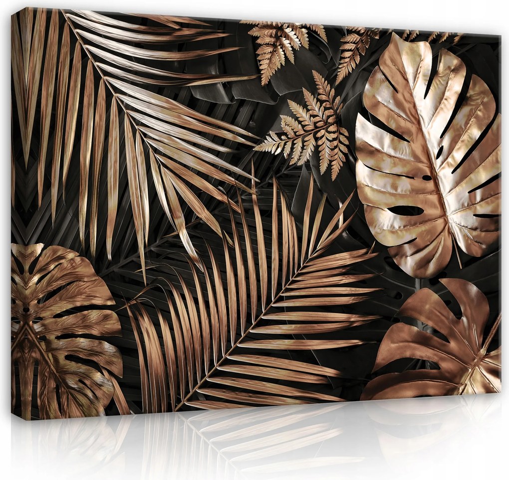 Vászonkép Arany Levelek Monster XXL Vászon Fal Hálószoba Nappali 100x70