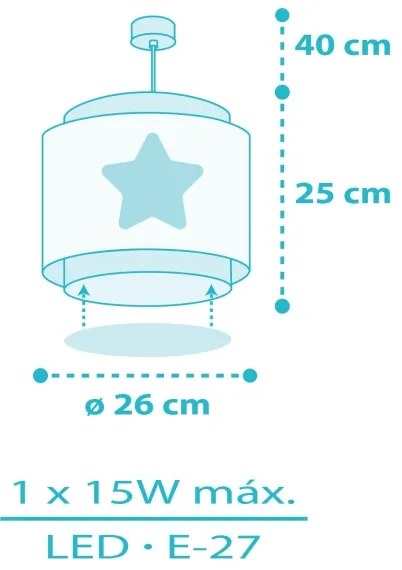 Dalber 76012T - Gyerek csillár BABY DREAMS 1xE27/15W/230V kék