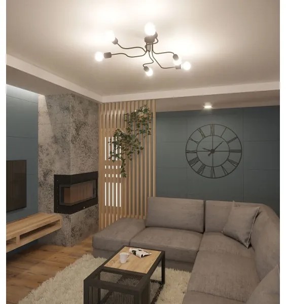 Sollux SL.1443 - Felületre szerelhető csillár VECTOR 6xE27/15W/230V fehér