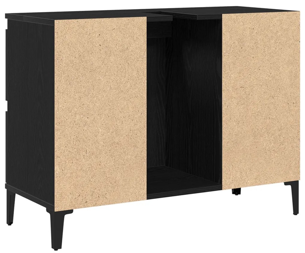 Fekete Tölgy Mosdókagyló Szekrény 80x33x60 cm Mérnöki Fa